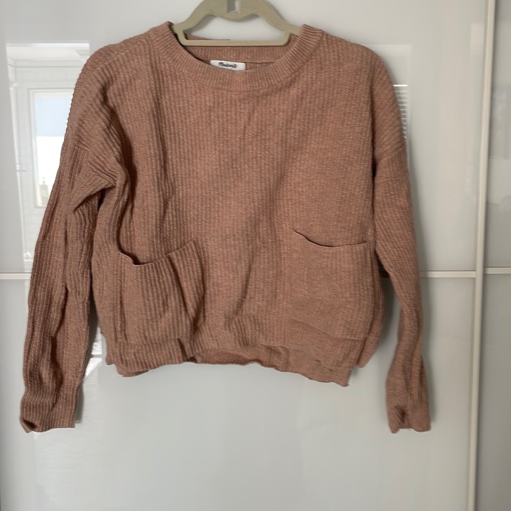 Madewell blush cropped sweater